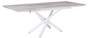 Jedálenský stôl s mramorovým efektom bielej nohy rozkladacia 160/200 x 90 cm obdĺžnikový glamour štýl