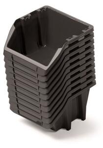 Sada 10 úložných boxov po 18,7 × 15,8 × 11,4 cm, čierna