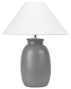 Stolná lampa čierna keramická 53 cm biele kužeľové tienidlo ručne vyrobená nočná lampa osvetlenie do obývačky a spálne