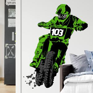 INSPIO-textilná prelepiteľná nálepka - INSPIO-výroba darčekov a dekorácií - Nálepky na stenu pre chlapcov - Motocross a motorka