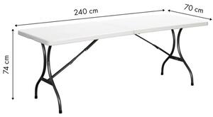 Bestent Kempingový stôl skladací 240cm White