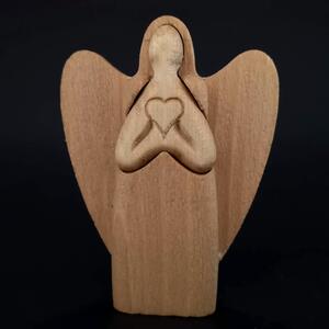 AMADEA Drevený anjel, masívne drevo, výška 10 cm