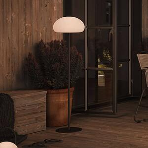 Nabíjacie svetlo na terasu s hubkou LED, čierna/biela, kov, IP65, Biela / opálová, kov, Moderný, Stojaca lampa
