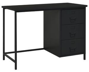 Industriálny stôl so zásuvkami čierny 105x52x75 cm oceľ