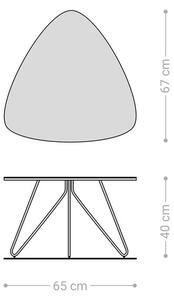 DELIFE Konferenčný stolík Ekrem 65x65 cm keramika Laminam®Emperador Extra Lucidato tmavohnedá Hairpin kov čierna