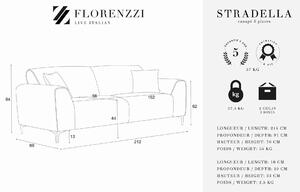 FLORENZZI LIVE ITALIAN Pohovka Stradella 212 × 89 × 84 cm