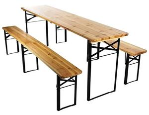 Pivný set 1x stôl 220x50x76,5 cm, 2x lavica 220x25x46,5 cm