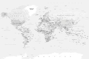 Tapeta klasická čiernobiela mapa s okrajom - 150x100
