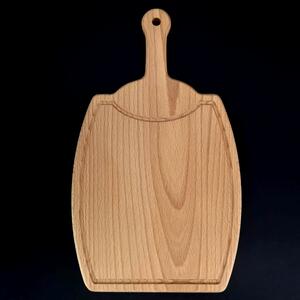 AMADEA Drevená doštička s drážkou v tvare suda, masívne drevo, 36x21x1,5 cm