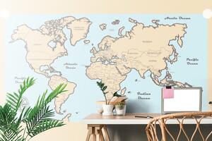 Tapeta mapa sveta s béžovým okrajom