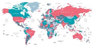 Tapeta mapa sveta s pastelovým nádychom