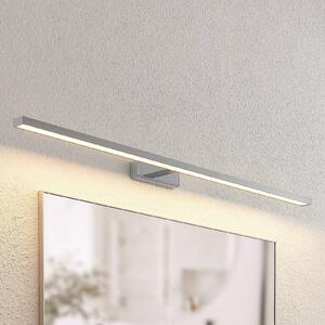 Lindby LED zrkadlové svetlo Jukka, 120 cm, chróm, kov, IP44, Chrómová / strieborná, Kúpeľňa, Hliník, Moderný, Nástenné svietidlo
