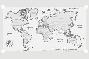 Tapeta mapa sveta so šedým okrajom