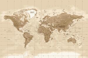 Samolepiaca tapeta nádherná vintage mapa sveta