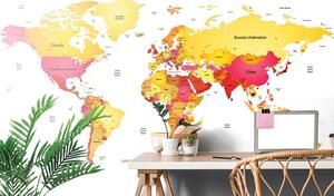Samolepiaca tapeta mapa sveta vo farbách