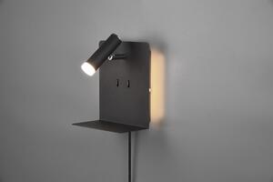 Trio ELEMENT | kovová nástenná lampa s USB nabíjačkou Farba: Biela