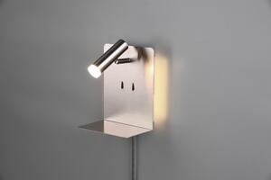 Trio ELEMENT | kovová nástenná lampa s USB nabíjačkou Farba: Nikel
