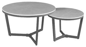 SADA KONFERENČNÝCH STOLÍKOV, tmavosivá, kov, kameň, 68,5/68,5/43 cm MID.YOU - Stolíky do obývačky, Online Only