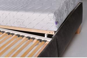Čalúnená posteľ Victoria 160x200, sivá, vrátane matraca