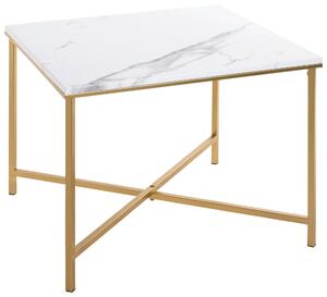 PRÍRUČNÝ STOLÍK, biela, zlatá - Stolíky do obývačky, Online Only