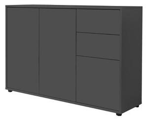 KOMODA, antracitová, 105,5/73/33 cm MID.YOU - Komody, Online Only
