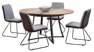 Jedálenský stôl Miles rozkladací 118-148x76x118 cm (dub, čierna)