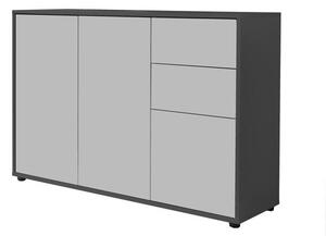 KOMODA, antracitová, biela, 105,5/73/33 cm MID.YOU - Komody, Online Only