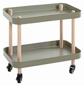 SERVÍROVACÍ VOZÍK, zelená, prírodná farba, farba buka, 50/30/47 cm - Barový nábytok, Online Only