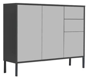 KOMODA, antracitová, biela, 105,5/86/33 cm MID.YOU - Komody, Online Only