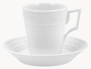 Ručne vyrobená porcelánová šálka na kávu's podšálkou Kurland