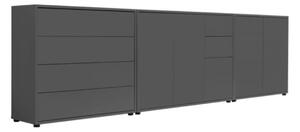 ŠIROKÁ KOMODA, antracitová, 263,5/73/33 cm MID.YOU - Komody, Online Only