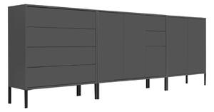 ŠIROKÁ KOMODA, antracitová, 263,5/86/33 cm MID.YOU - Komody, Online Only