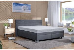 Čalúnená posteľ Windsor 200x200, sivá, vrátane matraca
