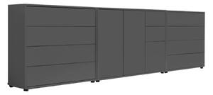 ŠIROKÁ KOMODA, antracitová, 263,5/73/33 cm MID.YOU - Komody, Online Only