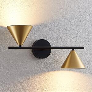 Lucande Kartio nástenná lampa 2-sv. mosadz