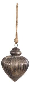 Zlatohnedá vintage sklenená vianočná ozdoba - 8*10 cm - Clayre & Eef