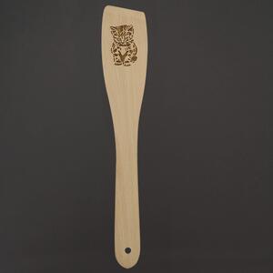 AMADEA Drevená obracačka s obrázkom mačky, masívne drevo, dĺžka 30 cm