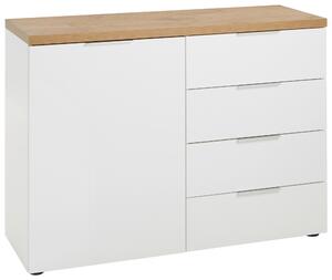 ŠIROKÁ KOMODA, biela, farba duba, 120/89/43 cm Xora - Komody