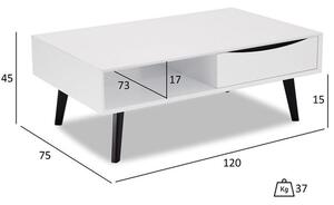 Konferenčný stolík Sens (biela, čierna)