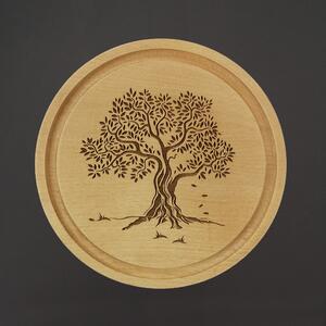 AMADEA Drevená servírovacia doštička - podnos strom, masívne drevo, 20 cm