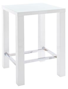 Barový stolík Jordy 80x107x80 cm (biela, strieborná)