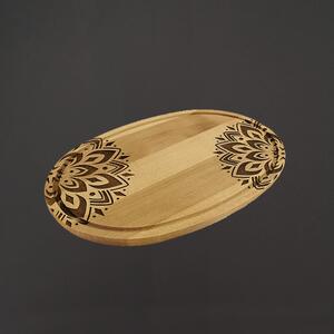AMADEA Drevená servírovacia doska - podnos oválne mandala, masívne drevo, 38 cm