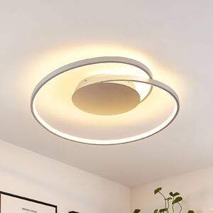 Stropné svietidlo Lucande LED Enesa, 63 cm, diaľkové ovládanie,, Hliník / sivá / zinok, Spálňa, kov, Moderný, Závesné svietidlo