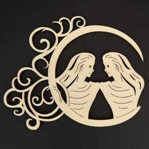 AMADEA Drevená ozdoba - znamenie blíženci 13 cm