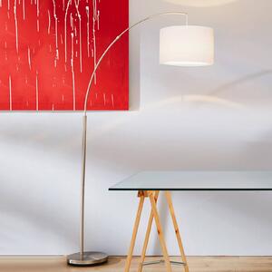 Stojacia lampa Clarie, biela, farba železa, 180 cm, látka/kov