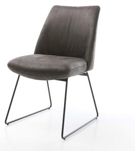 DELIFE Jedálenská stolička Elso-Flex mikrovlákno antracitová vintage tenká podstava čierna vrecková pružina