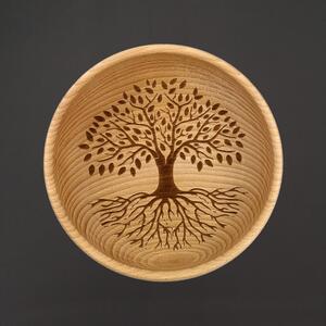 AMADEA Drevená miska strom, masívne drevo, 25 cm