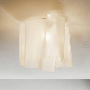 Stropné svietidlo Artemide Logico 40x40 cm biele, Biela / opálová, Obývacia izba / jedáleň, Sklo, Dizajn, Závesné svetlo