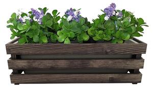 AMADEA Drevený obal na kvetináč tmavý, 52x21,5x17cm, český výrobok