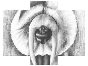Gario 3 dielny obraz na plátne Šedá rozcvička baletky Veľkosť: 90 x 70 cm